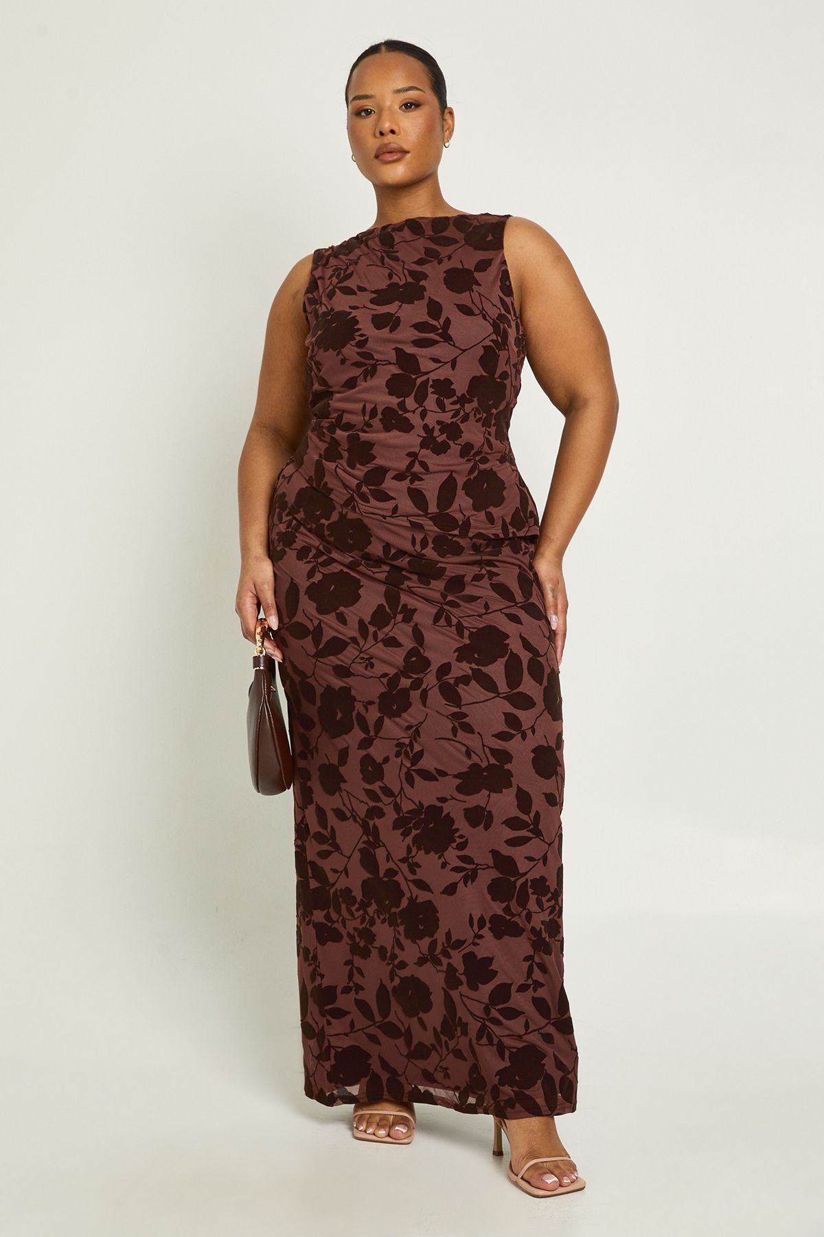 Plus Devore Maxi Skirt
