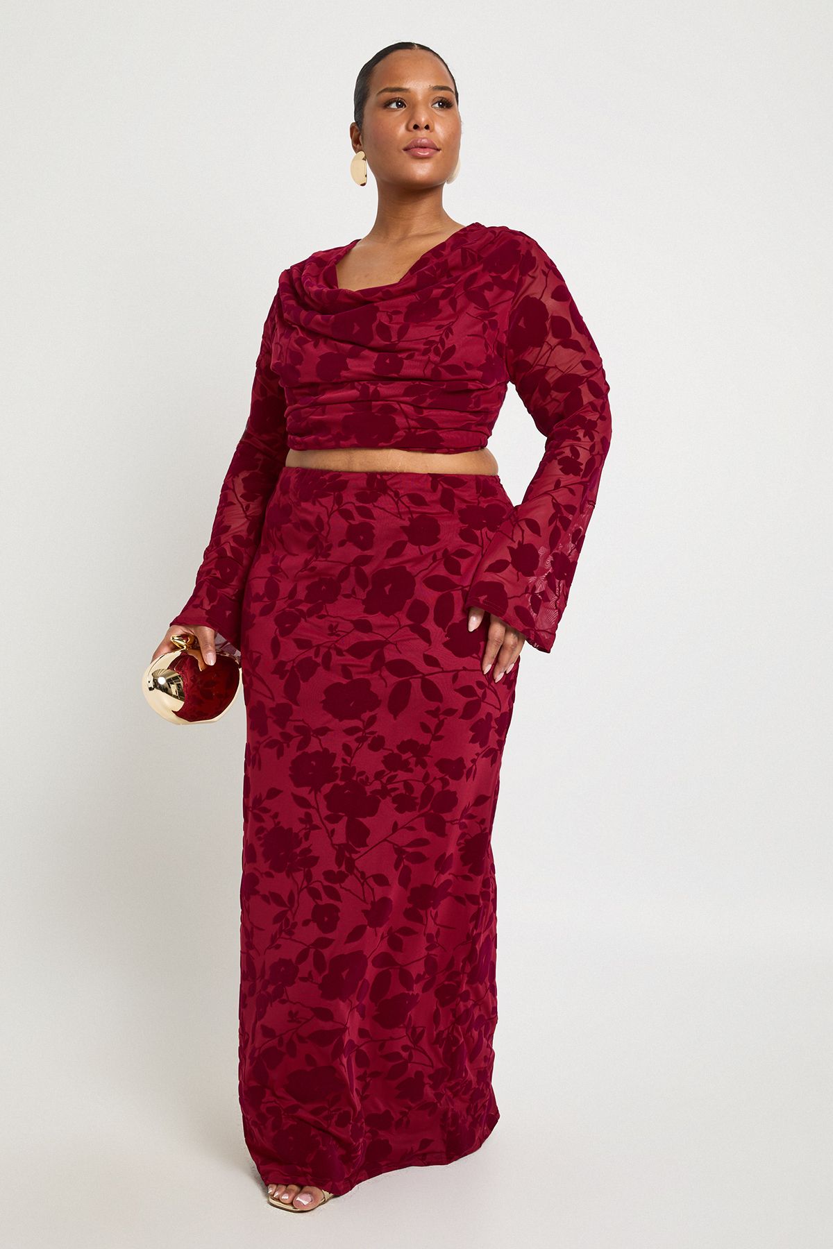 Plus Devore Maxi Skirt - Image 3