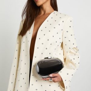 Metal Oval Clutch Bag