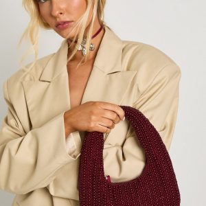 Burgundy Beaded Mini Grab Bag