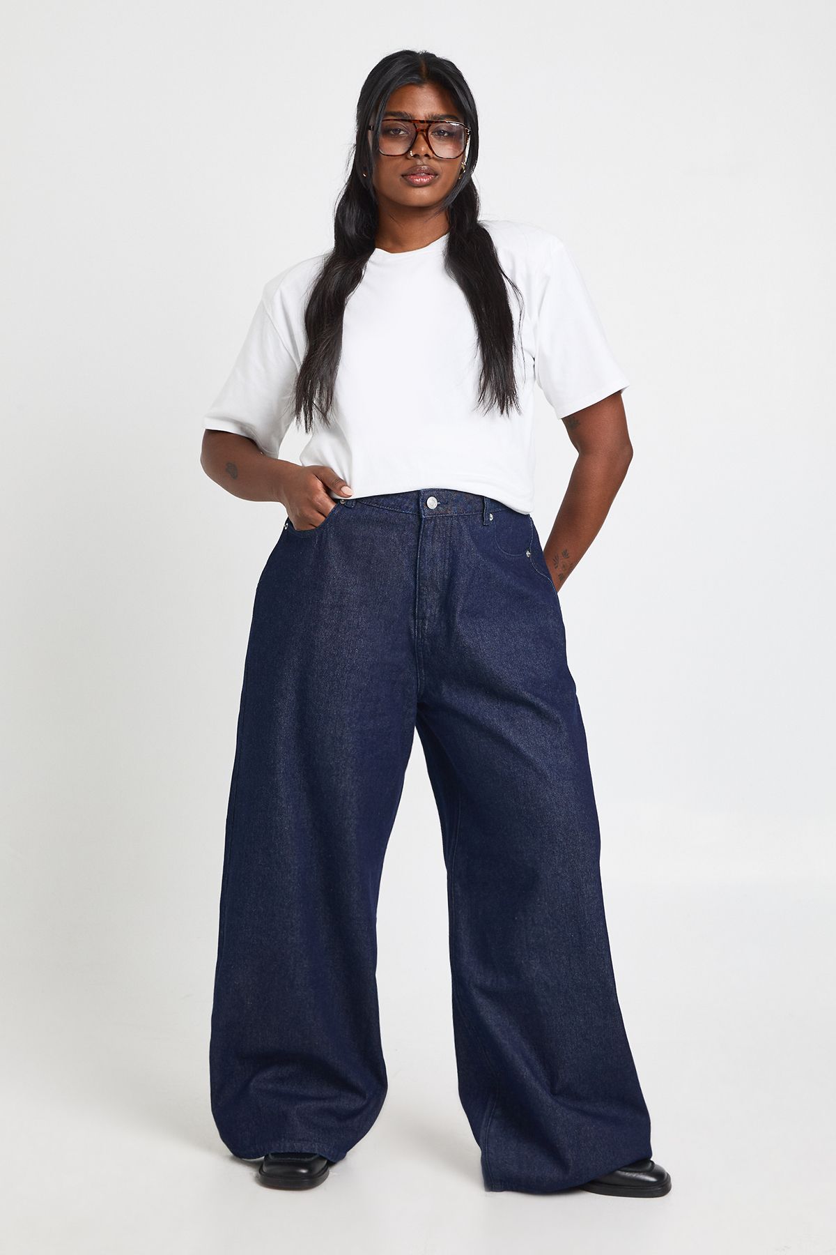 Plus High Waist Wide Leg Jean