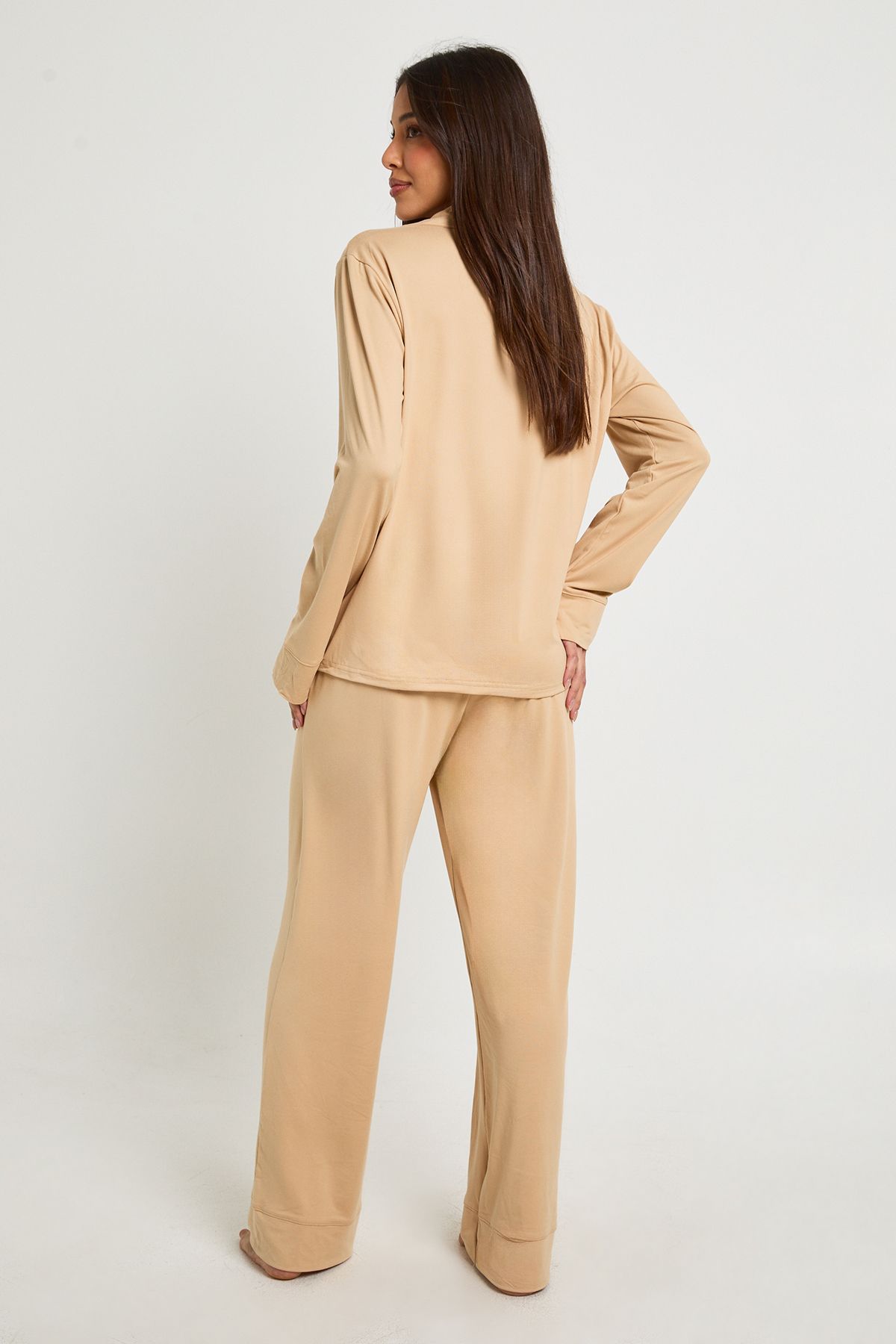 Soft Touch Button Through Shirt and Trouser Pyjama Set - Image 2