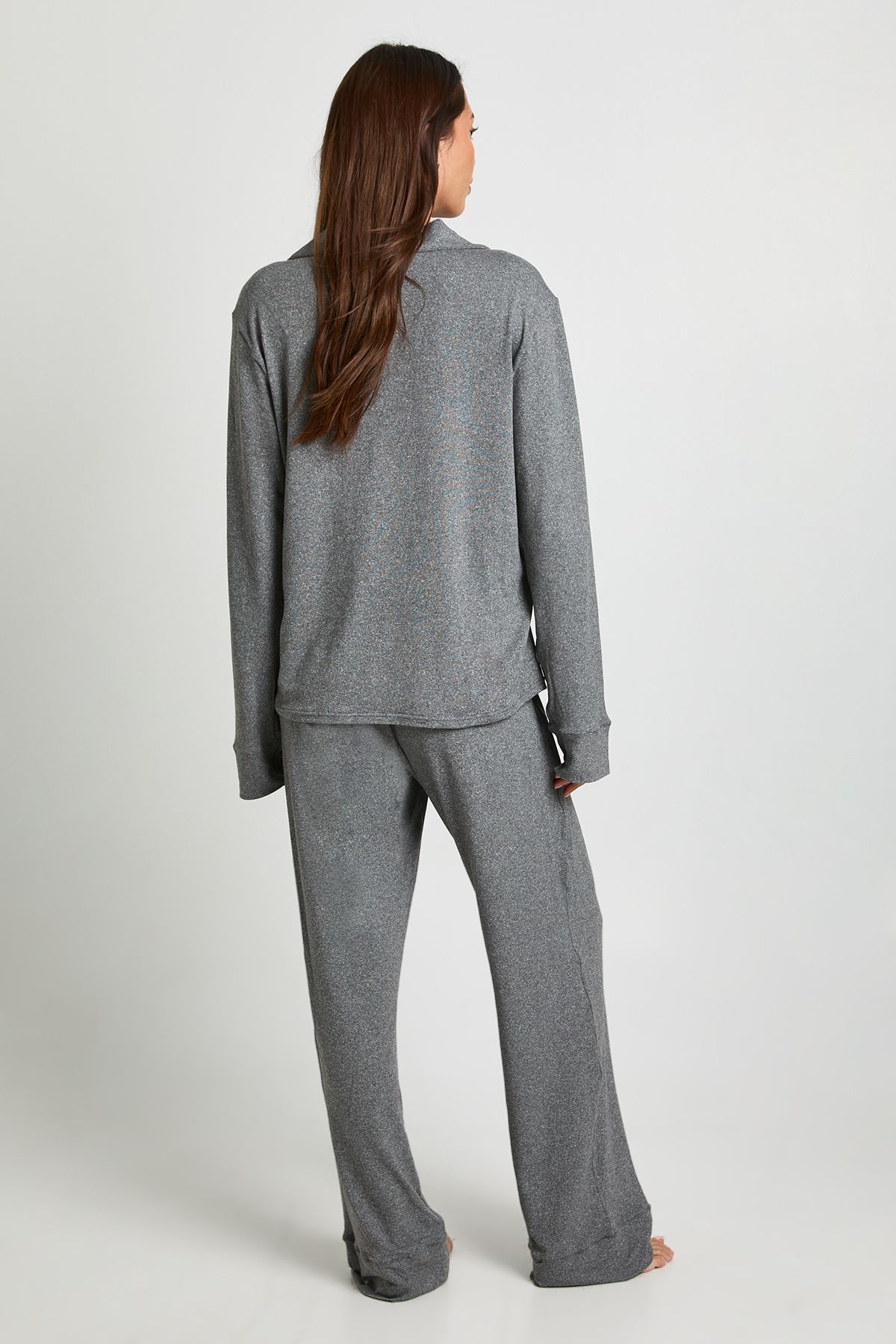 Soft Touch Button Through Shirt and Trouser Pyjama Set - Image 2