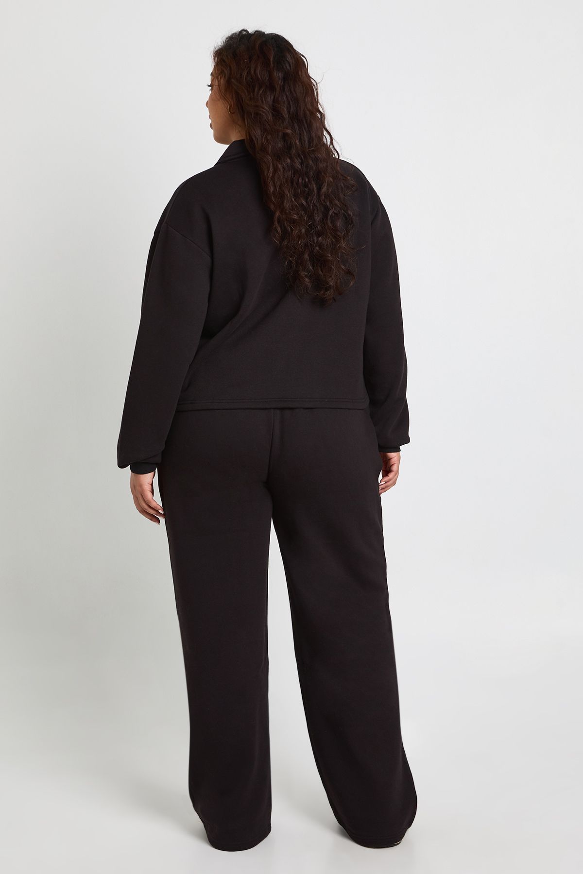 Plus Button Down Wide Leg Joggers - Image 3