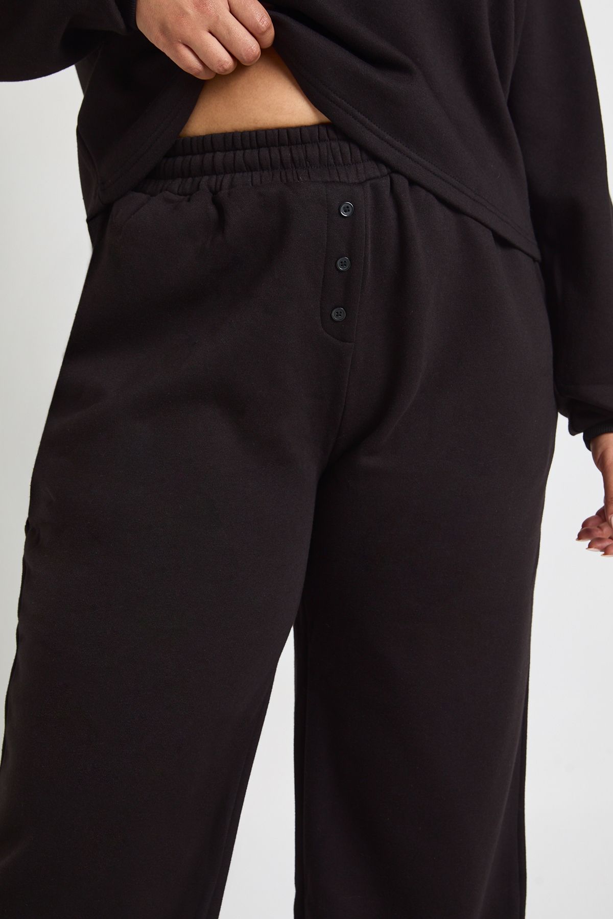 Plus Button Down Wide Leg Joggers - Image 4