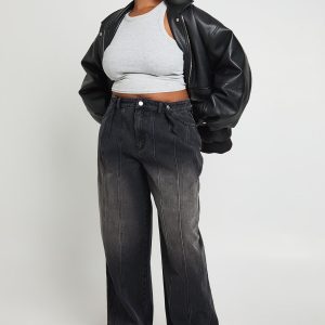 Plus Adjustable Waist Wide Leg Jean