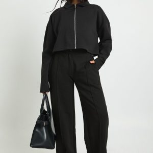 Cropped Bomber Jacket And Tailored Jogger Tracksuit