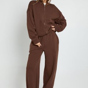 Bomber Jacket Wide Leg Jogger Tracksuit
