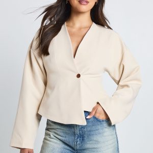 Gold Button Long Sleeve Wrap Top