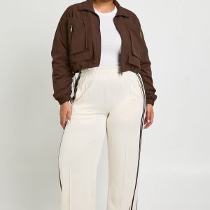 Plus Tricot Side Stripe Wide Leg Jogger