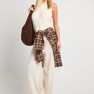 Super Soft Rib Knitted Waistcoat and Wide Leg Trouser Co-Ord