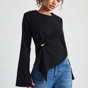 Gold Trim Long Sleeve Top