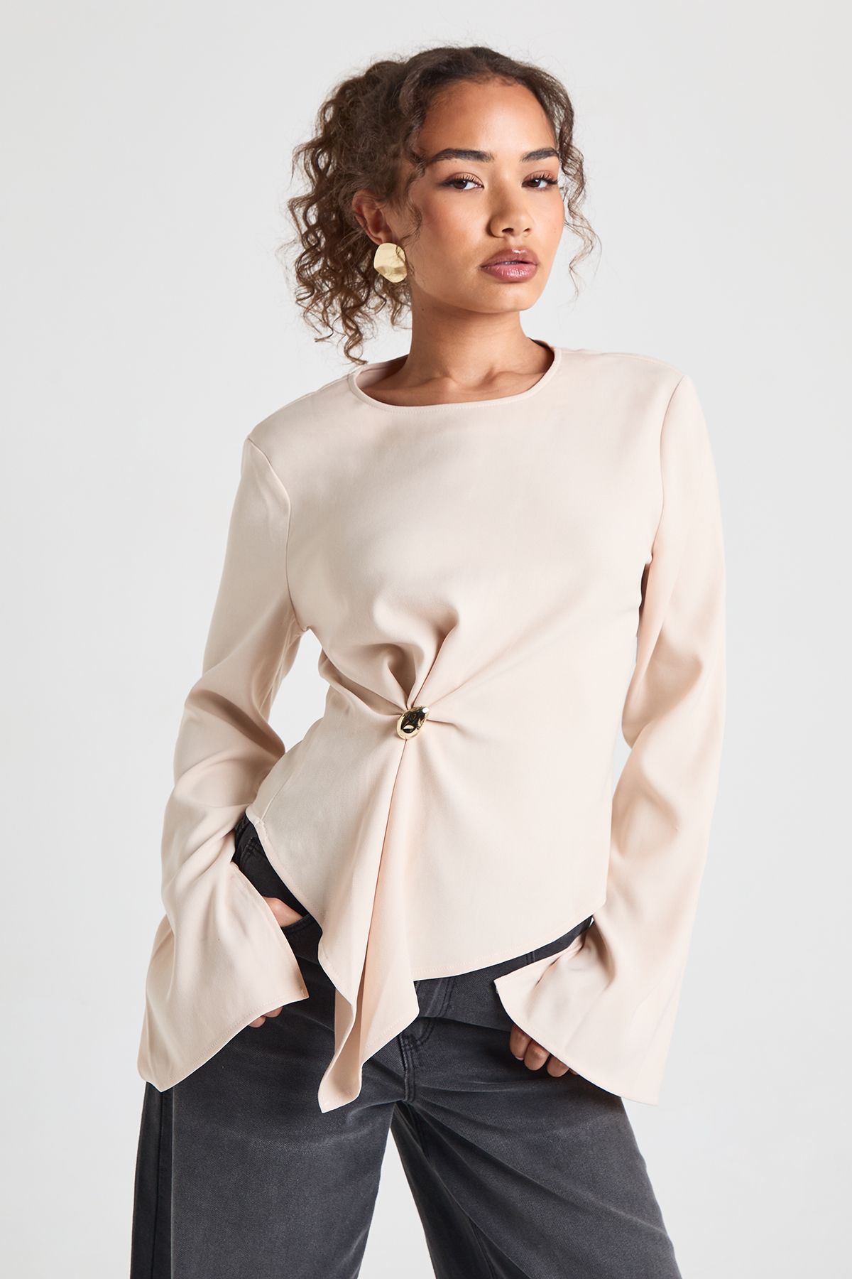 Gold Trim Long Sleeve Top