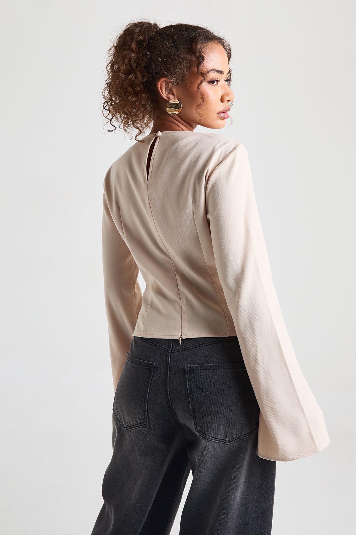 Gold Trim Long Sleeve Top - Image 2