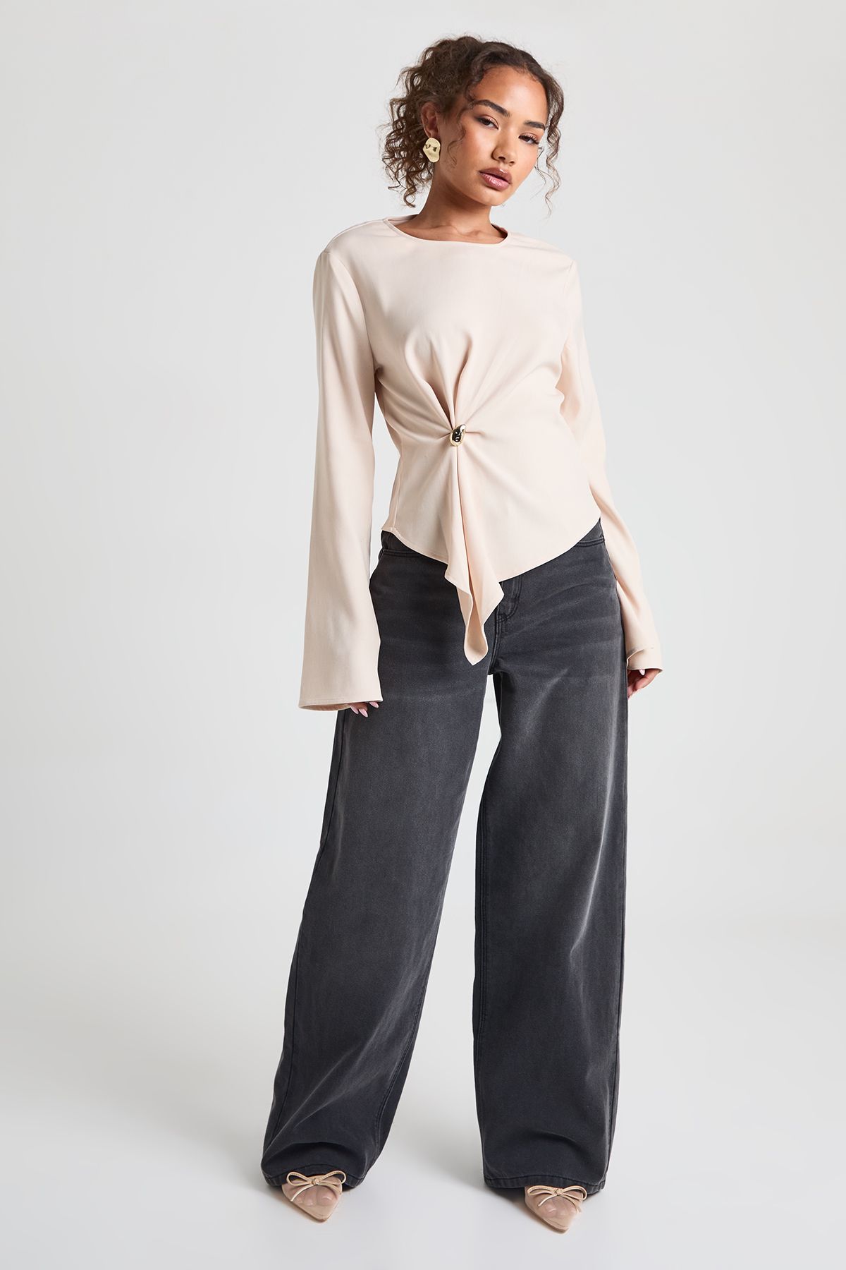 Gold Trim Long Sleeve Top - Image 3
