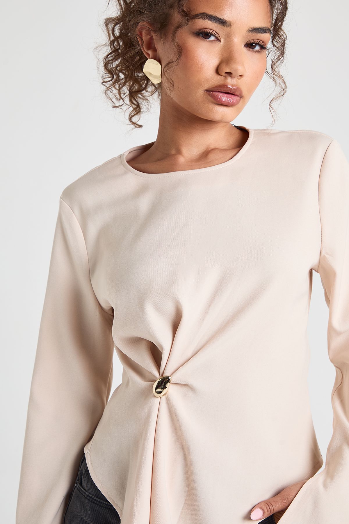 Gold Trim Long Sleeve Top - Image 4