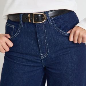 Black Padded Faux Leather Belt