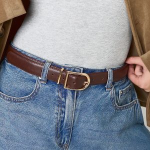 Chocolate Padded Faux Leather Belt