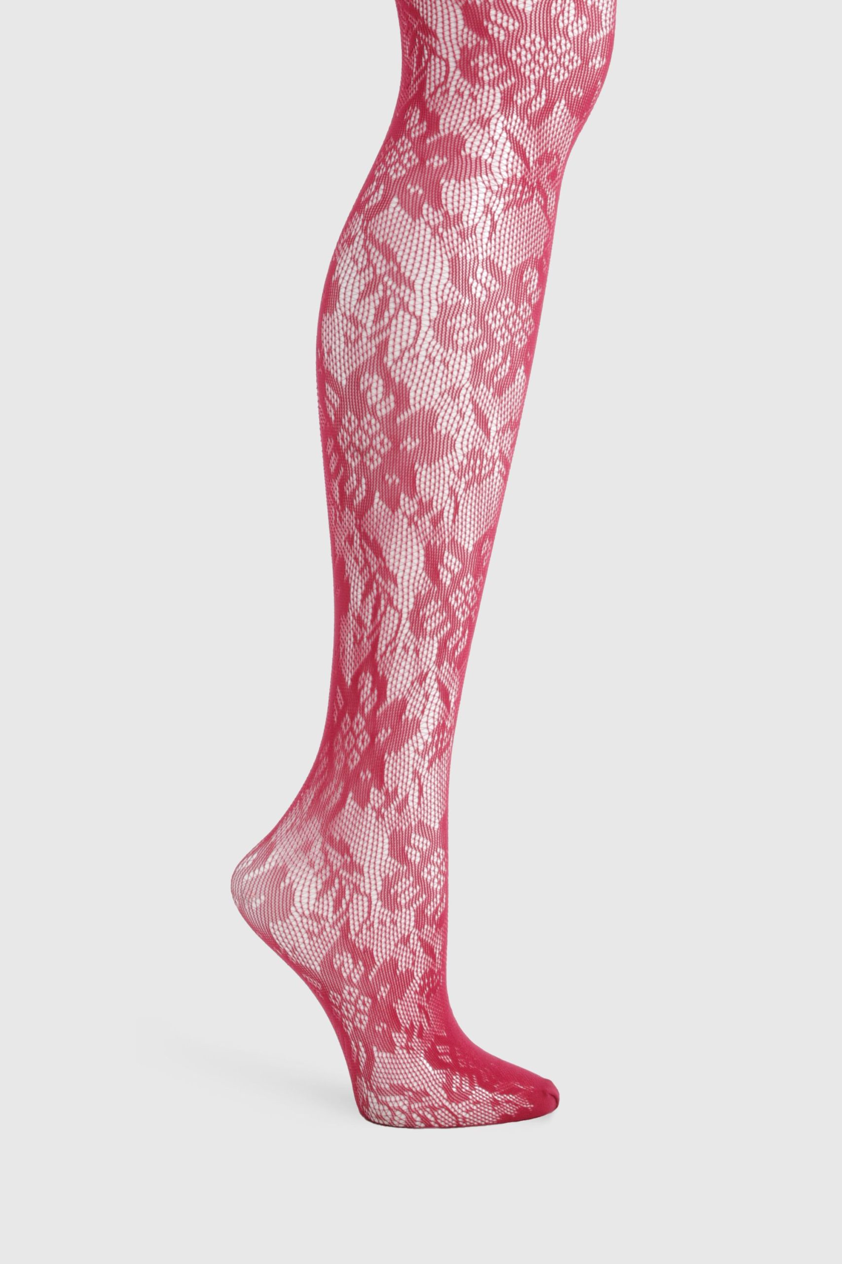 Statement Floral Fishnet Tights