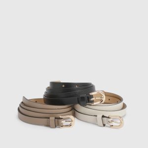 3 Pack Basic Skinny Belts