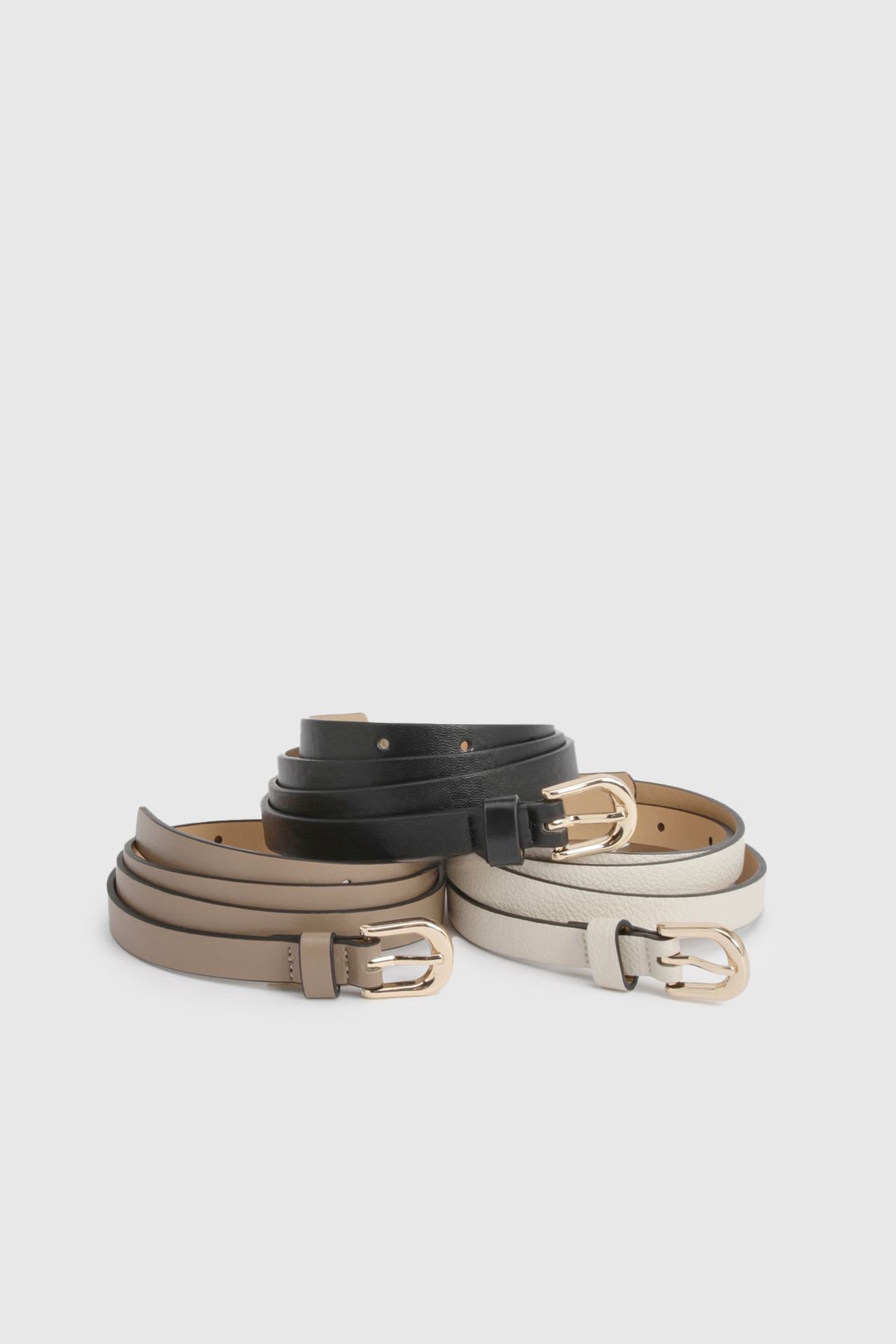 3 Pack Basic Skinny Belts