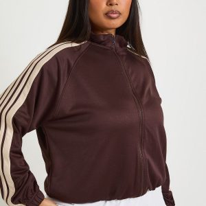Plus Tricot Side Stripe Zip Up Jacket