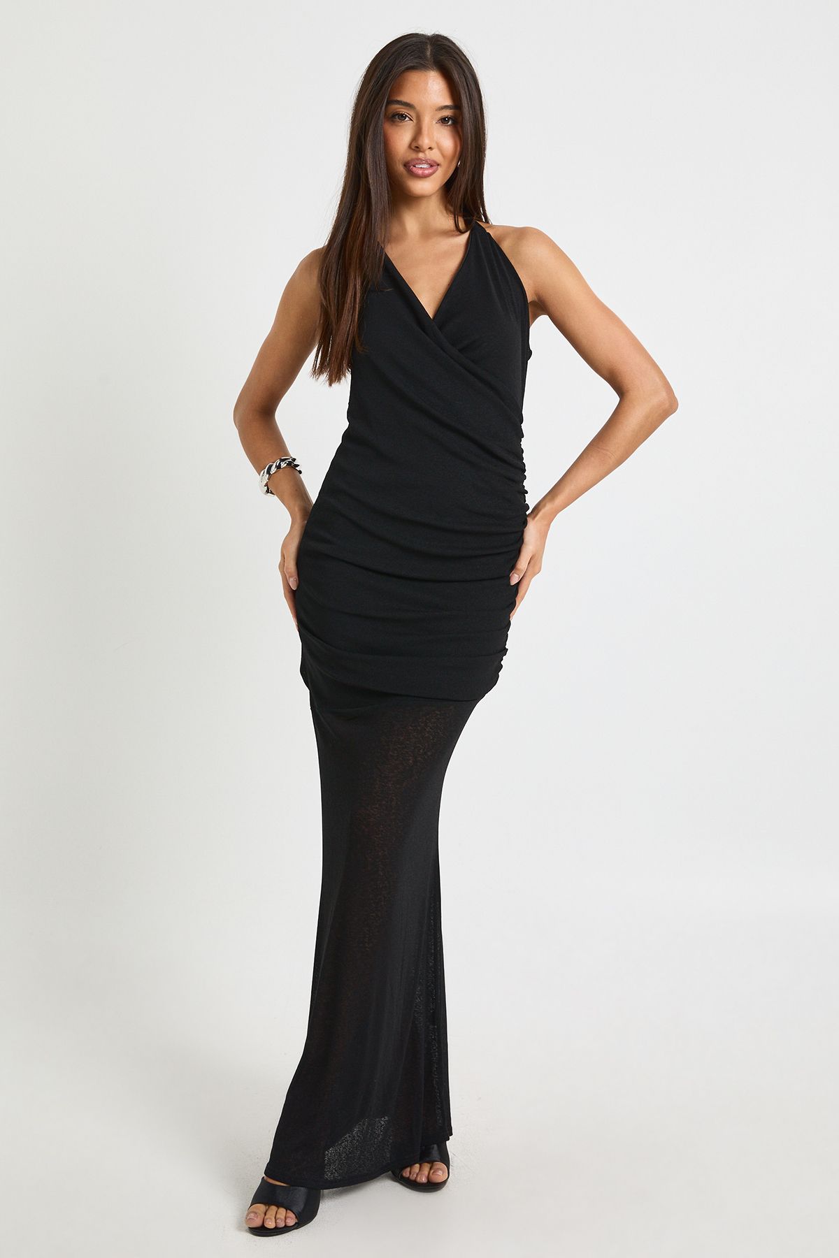 Halterneck Cowl Maxi Dress