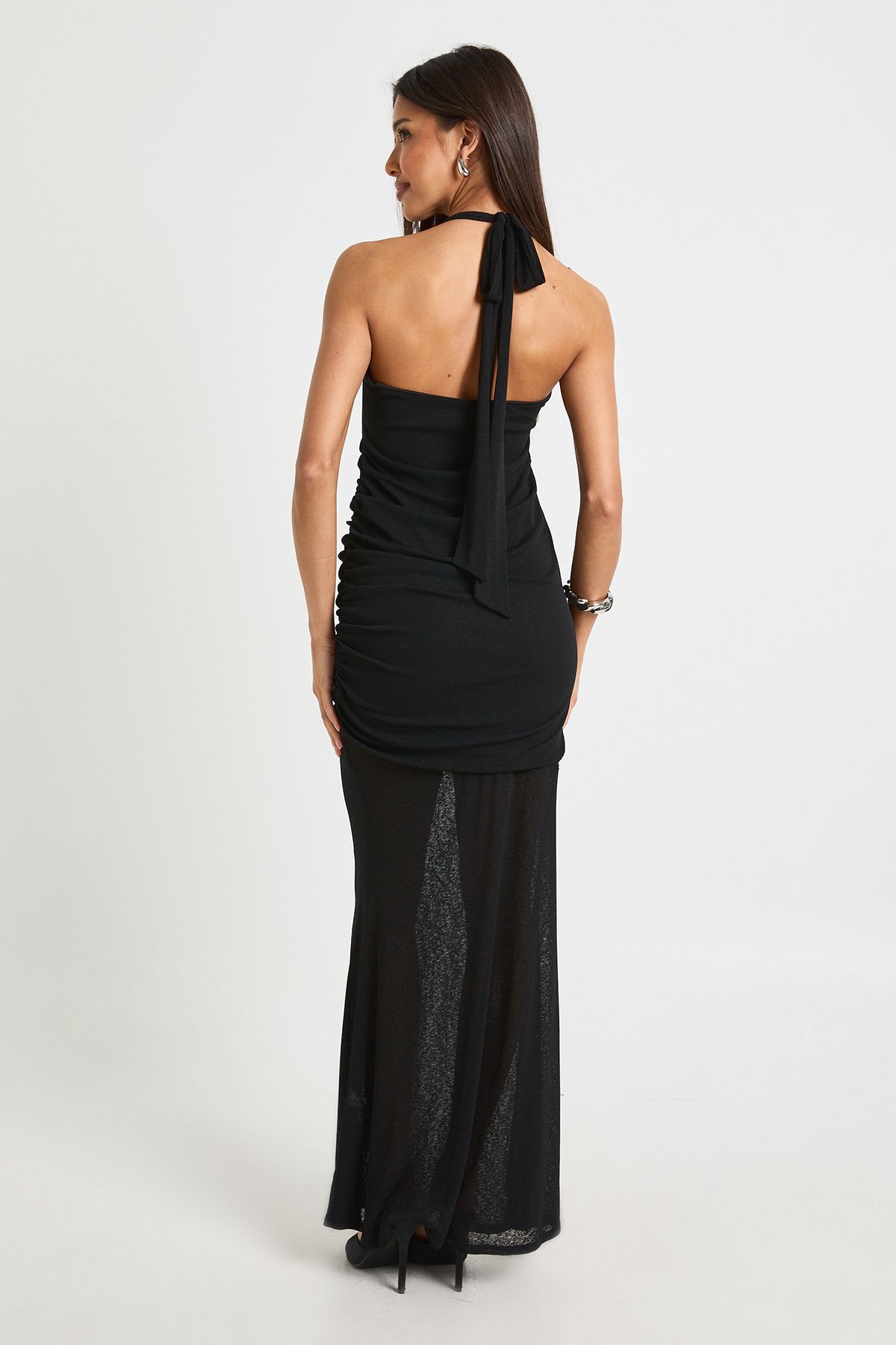 Halterneck Cowl Maxi Dress - Image 2