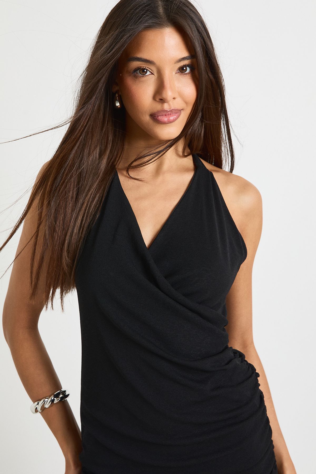 Halterneck Cowl Maxi Dress - Image 4