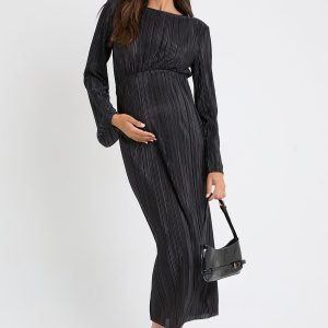 Maternity Plisse Batwing Midaxi Dress