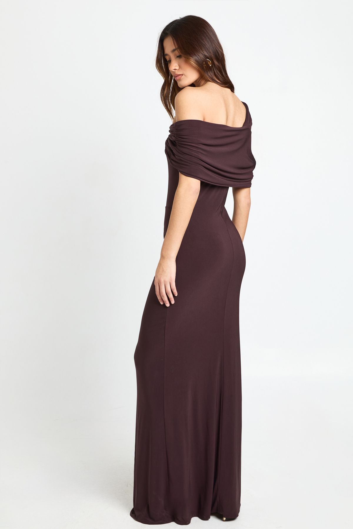 Twist Bardot Ruched Maxi Dress - Image 2
