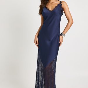 Lace Hem Angel Sleeve Slip Dress