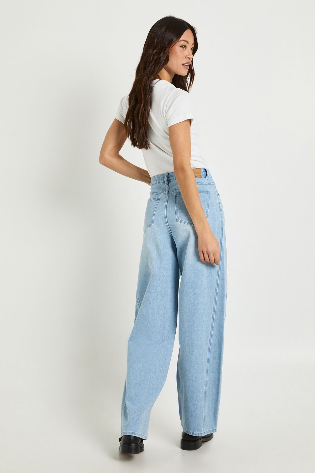 Tall Mid Waist Twisted Seam Barrel Leg Jean - Image 2