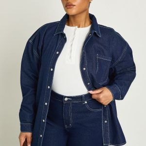 Plus Oversized Denim Shirt
