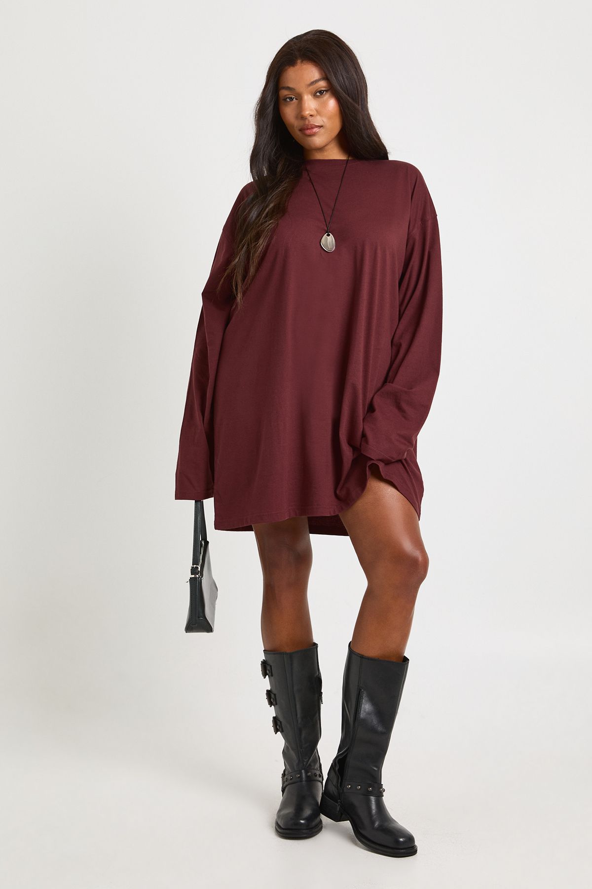 Plus Long Sleeve T-Shirt Dress - Image 3