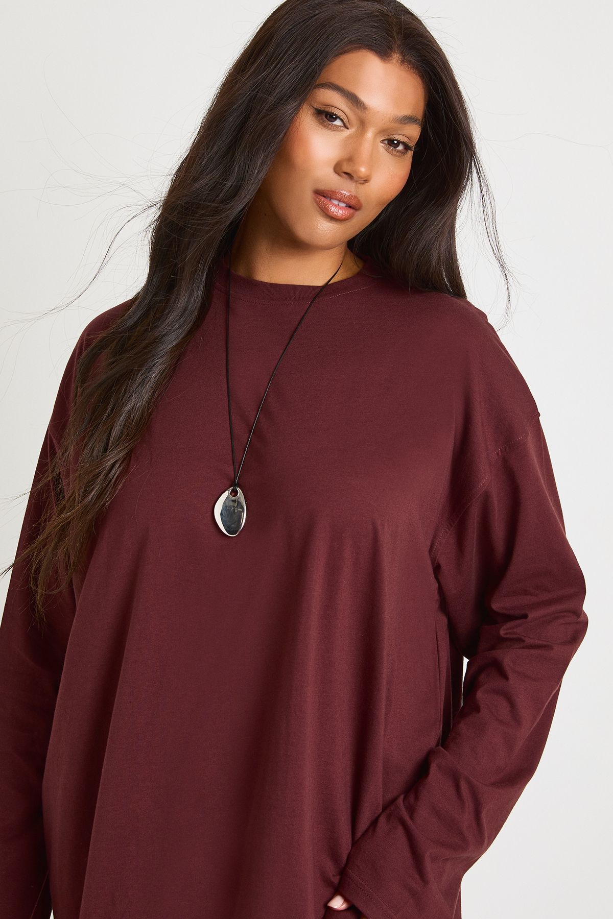 Plus Long Sleeve T-Shirt Dress - Image 4
