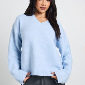 Oversized V Neck Knitted Jumper