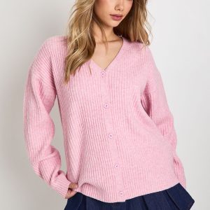 Oversized Chunky Rib Knit Boyfriend Cardigan
