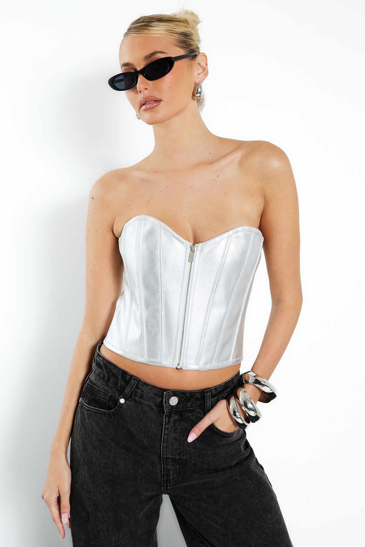 Bandage Zip Front Detail Corset
