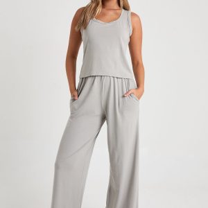 Modal Vest & Wide Leg Trousers Pyjama Set