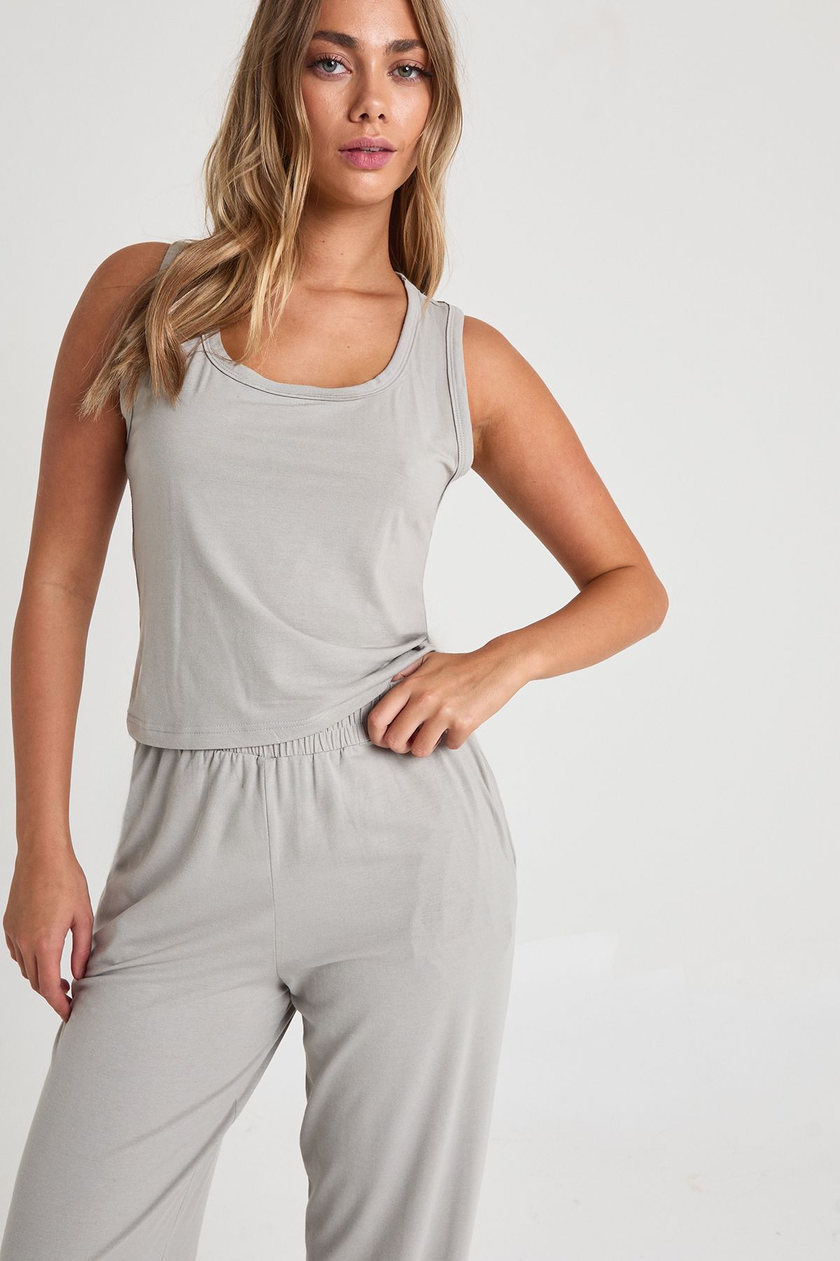 Modal Vest & Wide Leg Trousers Pyjama Set - Image 3