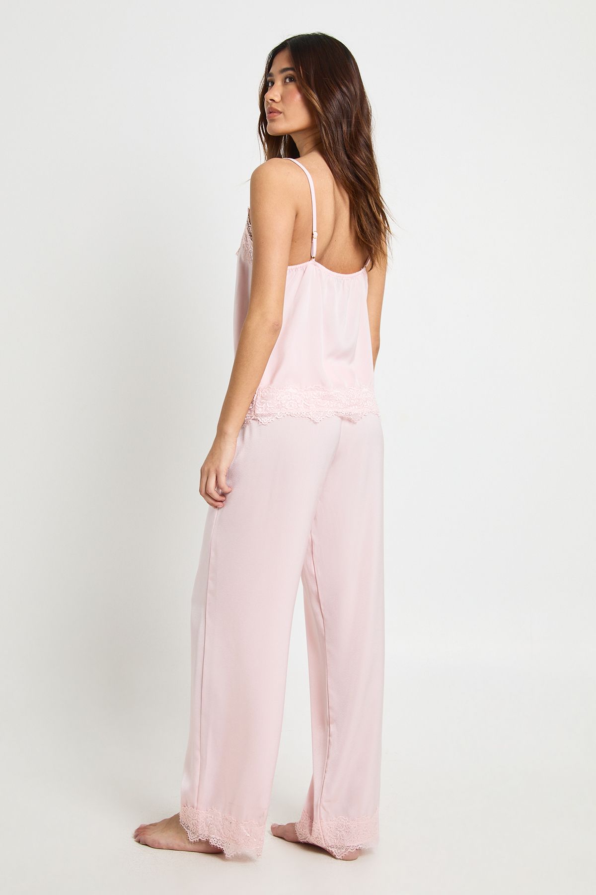 Eyelash Lace Trim Cami & Trouser Pyjama Set - Image 2