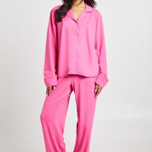Jersey Long Sleeve Shirt & Trousers Pyjama Set