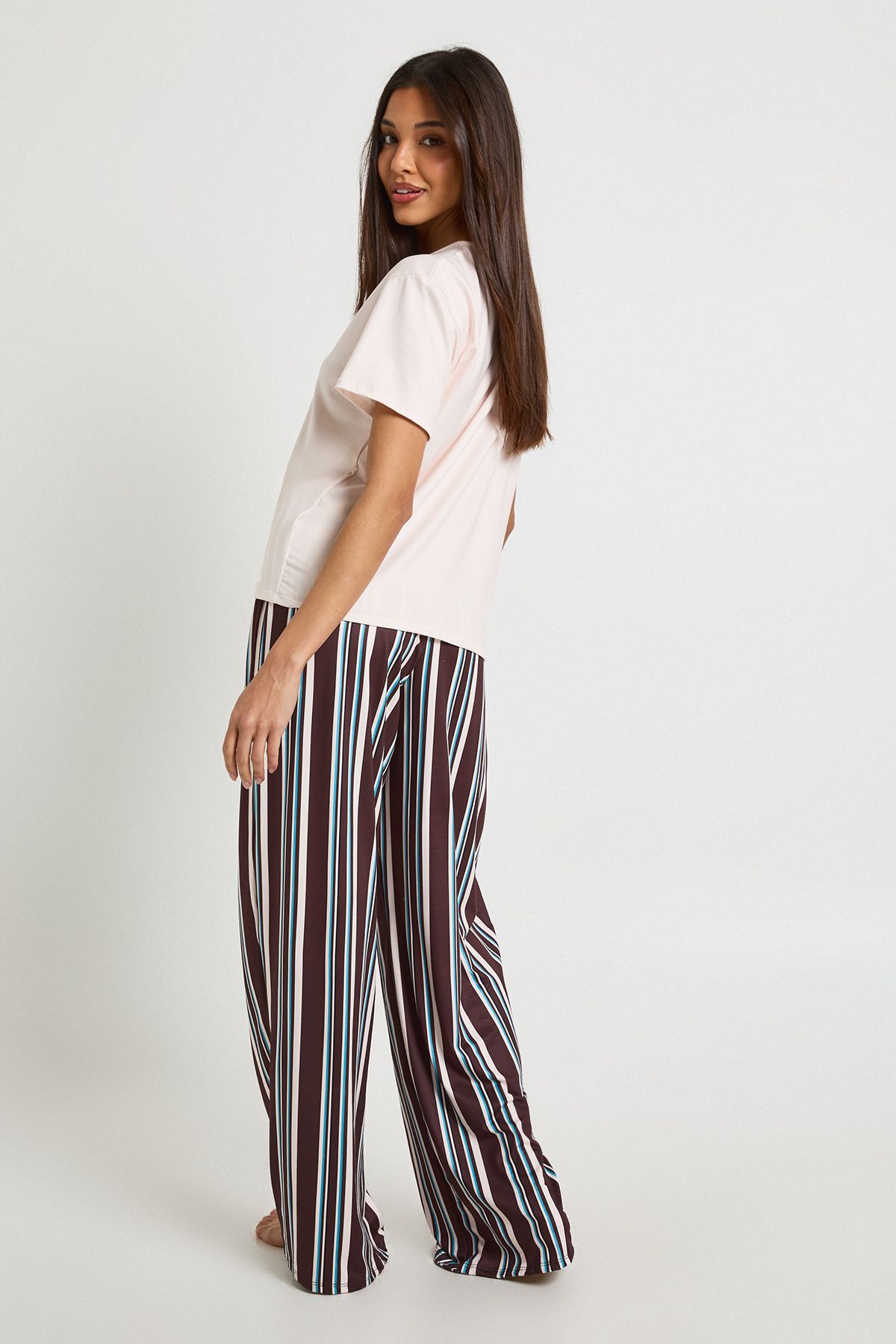 Stripe Oversized T-Shirt & Trousers Pyjama Set - Image 2