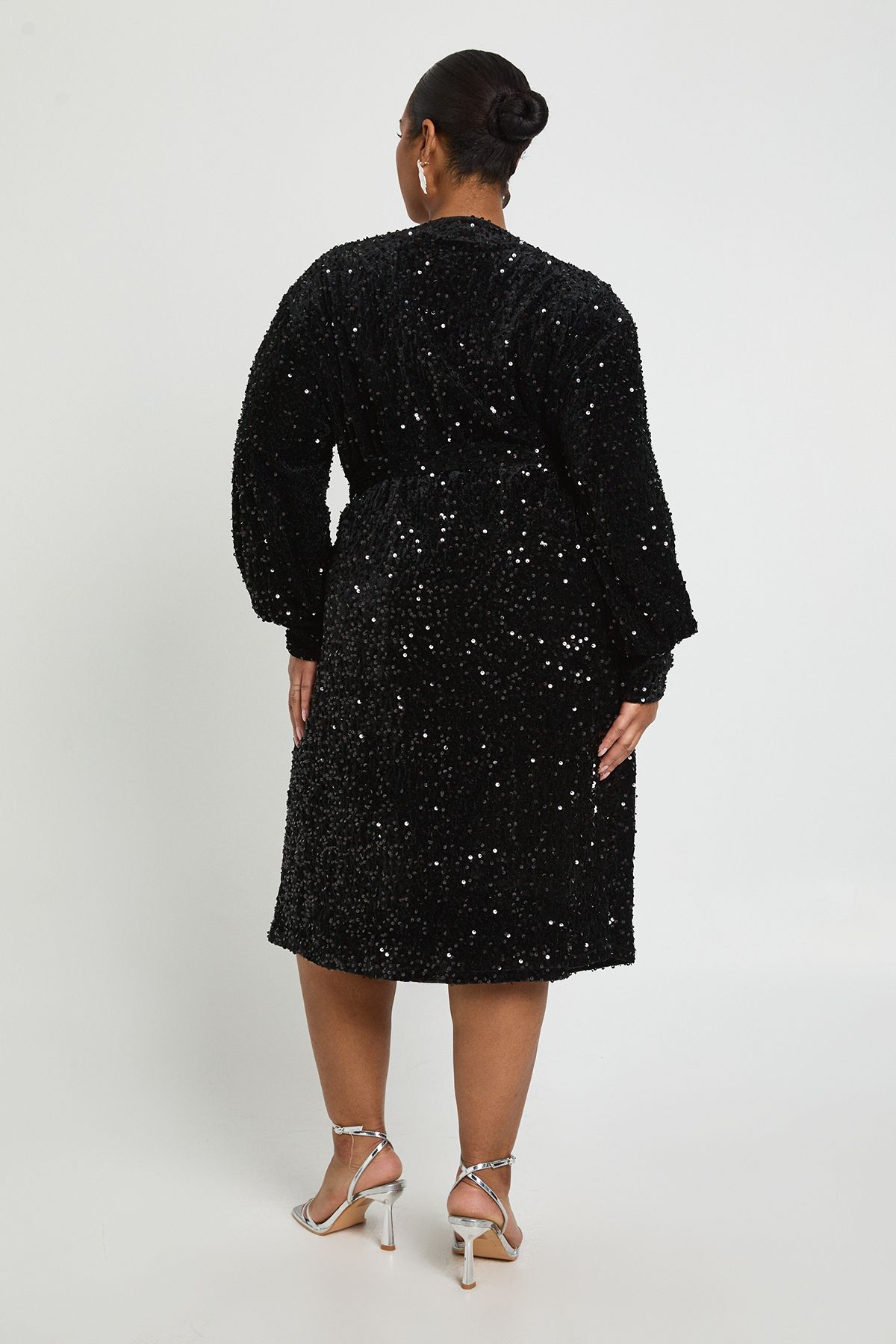 Plus V Neck Wrap Dress - Image 2