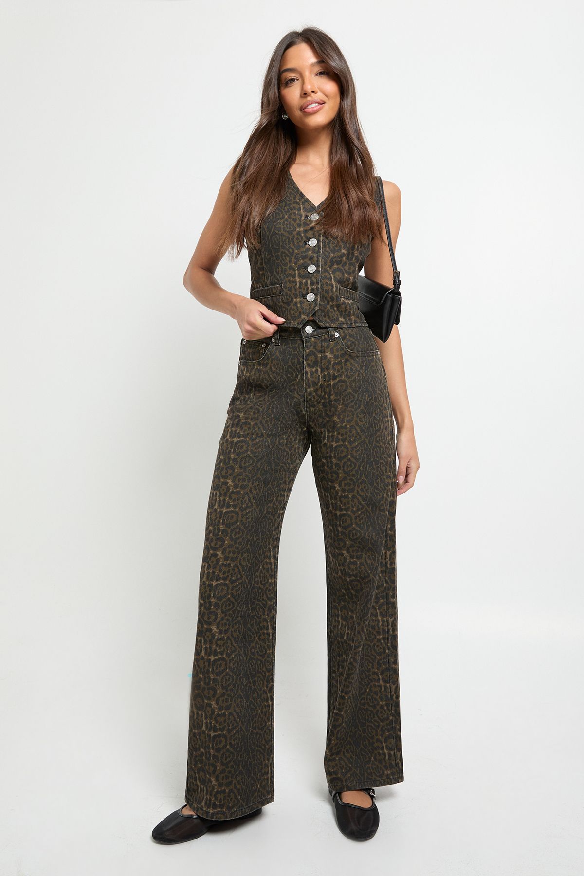 Leopard Print Denim Waistcoat - Image 3