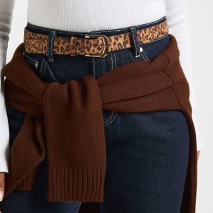 Plus Leopard Print Gold Buckle Belt