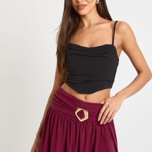 Slinky Trim Detail Frill Hem Skort