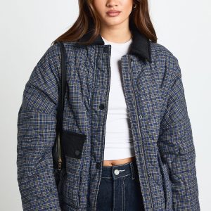Check Quilted Padded Jacket