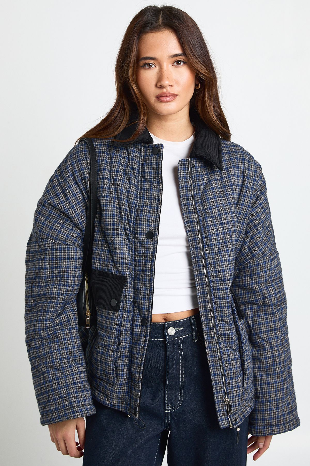 Check Quilted Padded Jacket